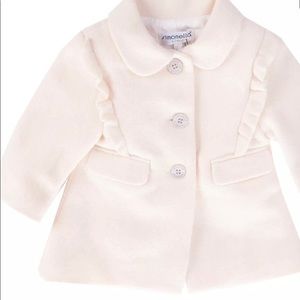 SIMONETTA TINY Virgin Wool Coat Ruffle Trim